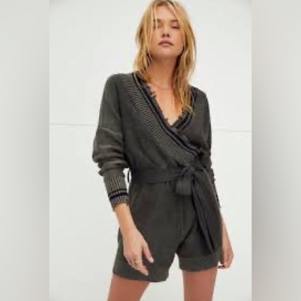 Free People Olive Green Knit Romper